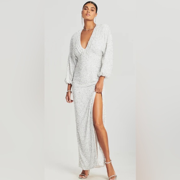 Retrofête CAMILLE SEQUIN EMBELLISHED MAXI DRESS GOWN - Picture 4 of 10